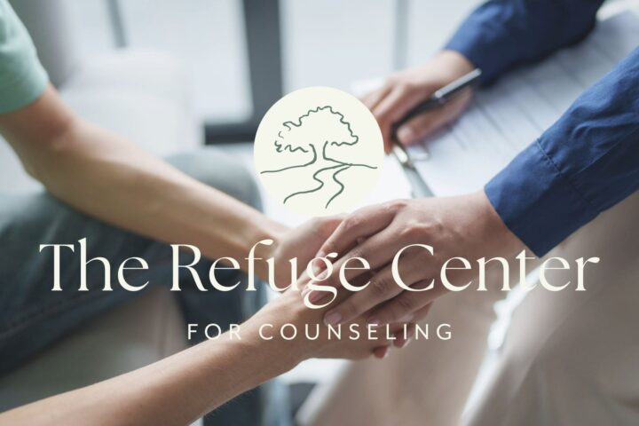 The Refuge Center logo over hands