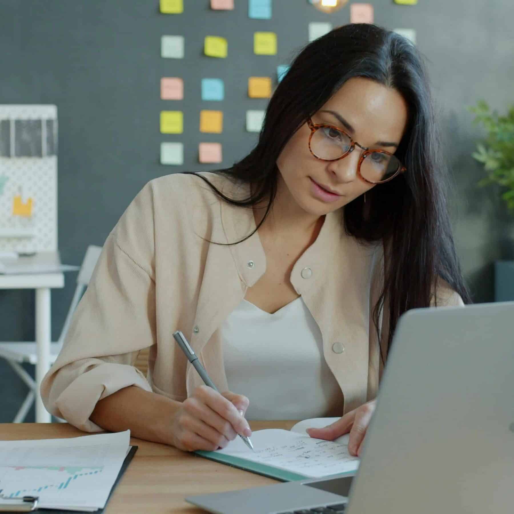 woman working at computer in office