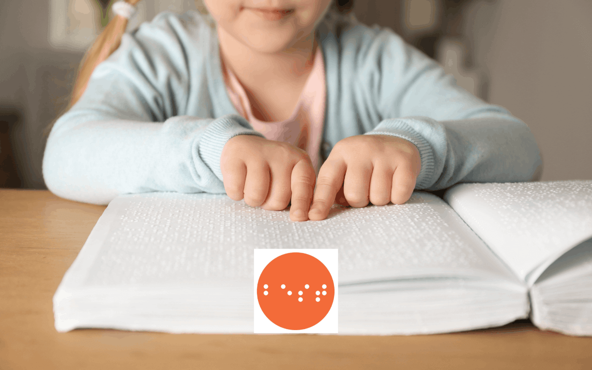 girl reading braille Blind Early Services TN