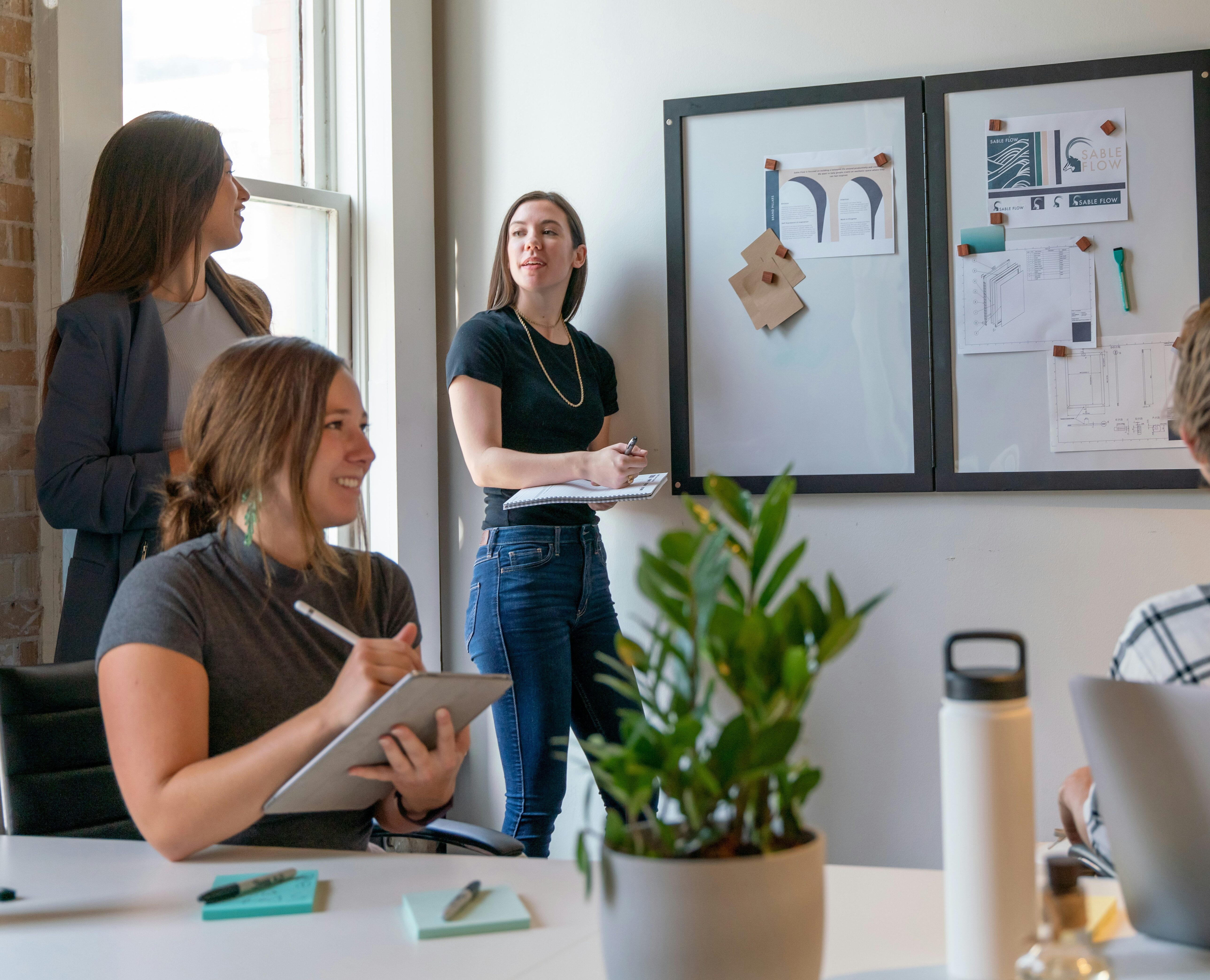 employees gathering in conference room